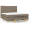 Image de vidaXL Lit boxspring avec matelas Taupe 160x200 cm Tissu