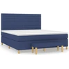 Image de vidaXL Lit boxspring avec matelas bleu 160x200 cm Tissu