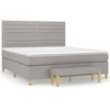 Image de vidaXL Lit boxspring avec matelas gris clair 180x200 cm Tissu