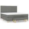 Image de vidaXL Lit boxspring avec matelas gris foncé 180x200 cm Tissu
