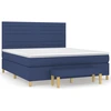 Image de vidaXL Lit boxspring avec matelas bleu 180x200 cm Tissu