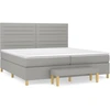 Image de vidaXL Lit boxspring avec matelas gris clair 200x200 cm Tissu