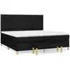 Image de vidaXL Lit boxspring avec matelas noir 200x200 cm tissu