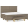 Image de vidaXL Lit boxspring avec matelas Taupe 200x200 cm Tissu