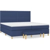 Image de vidaXL Lit boxspring avec matelas bleu 200x200 cm Tissu