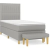 Image de vidaXL Lit boxspring avec matelas gris clair 80x200 cm Tissu