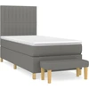 Image de vidaXL Lit boxspring avec matelas gris foncé 80x200 cm Tissu