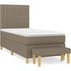 Image de vidaXL Lit Boxspring avec matelas Taupe 80x200 cm Tissu