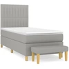 Image de vidaXL Lit boxspring avec matelas gris clair 90x190 cm Tissu