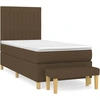Image de vidaXL Lit boxspring avec matelas brun foncé 100x200 cm Tissu