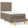 Image de vidaXL Lit boxspring avec matelas Taupe 100x200 cm Tissu