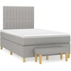 Image de vidaXL Lit boxspring avec matelas gris clair 120x200 cm Tissu