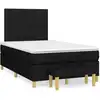 Image de vidaXL Lit boxspring avec matelas noir 120x200 cm Tissu