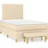 Image de vidaXL Lit Boxspring avec matelas Crème 120x200 cm Tissu