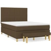 Image de vidaXL Lit boxspring avec matelas brun foncé 140x190 cm Tissu