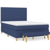 Image de vidaXL Lit boxspring avec matelas bleu 140x190 cm Tissu