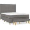 Image de vidaXL Lit boxspring avec matelas gris foncé 140x200 cm Tissu