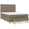 Image de vidaXL Lit boxspring avec matelas Taupe 140x200 cm Tissu