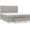 Image de vidaXL Lit boxspring avec matelas gris clair 160x200 cm Tissu