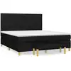 Image de vidaXL Lit boxspring avec matelas noir 160x200 cm Tissu