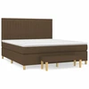 Image de vidaXL Lit boxspring avec matelas brun foncé 160x200 cm Tissu