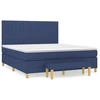 Image de vidaXL Lit boxspring avec matelas bleu 160x200 cm Tissu