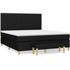 Image de vidaXL Lit boxspring avec matelas noir 180x200 cm Tissu