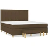 Image de vidaXL Lit boxspring avec matelas brun foncé 180x200 cm Tissu
