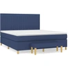 Image de vidaXL Lit boxspring avec matelas bleu 180x200 cm Tissu
