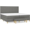 Image de vidaXL Lit boxspring avec matelas gris foncé 200x200 cm Tissu
