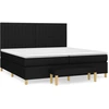 Image de vidaXL Lit boxspring avec matelas noir 200x200 cm tissu
