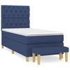 Image de vidaXL Lit boxspring avec matelas bleu 80x200 cm Tissu
