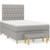Image de vidaXL Lit boxspring avec matelas gris clair 120x200 cm Tissu