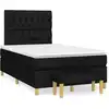 Image de vidaXL Lit boxspring avec matelas noir 120x200 cm Tissu