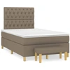 Image de vidaXL Lit Boxspring avec matelas Taupe 120x200 cm Tissu