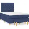 Image de vidaXL Lit boxspring avec matelas bleu 120x200 cm Tissu