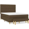 Image de vidaXL Lit boxspring avec matelas brun foncé 140x190 cm Tissu