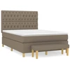 Image de vidaXL Lit boxspring avec matelas Taupe 140x190 cm Tissu