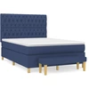 Image de vidaXL Lit boxspring avec matelas bleu 140x190 cm Tissu