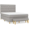 Image de vidaXL Lit boxspring avec matelas gris clair 140x200 cm Tissu
