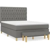 Image de vidaXL Lit boxspring avec matelas gris foncé 140x200 cm Tissu