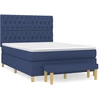 Image de vidaXL Lit boxspring avec matelas bleu 140x200 cm Tissu