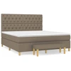 Image de vidaXL Lit boxspring avec matelas Taupe 160x200 cm Tissu