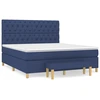 Image de vidaXL Lit boxspring avec matelas bleu 160x200 cm Tissu