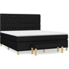 Image de vidaXL Lit boxspring avec matelas noir 180x200 cm Tissu