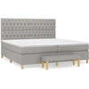 Image de vidaXL Lit boxspring avec matelas gris clair 200x200 cm Tissu