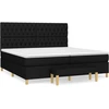 Image de vidaXL Lit boxspring avec matelas noir 200x200 cm tissu