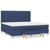Image de vidaXL Lit boxspring avec matelas bleu 200x200 cm Tissu