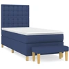Image de vidaXL Lit boxspring avec matelas bleu 90x190 cm Tissu