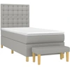 Image de vidaXL Lit boxspring avec matelas gris clair 90x200 cm Tissu